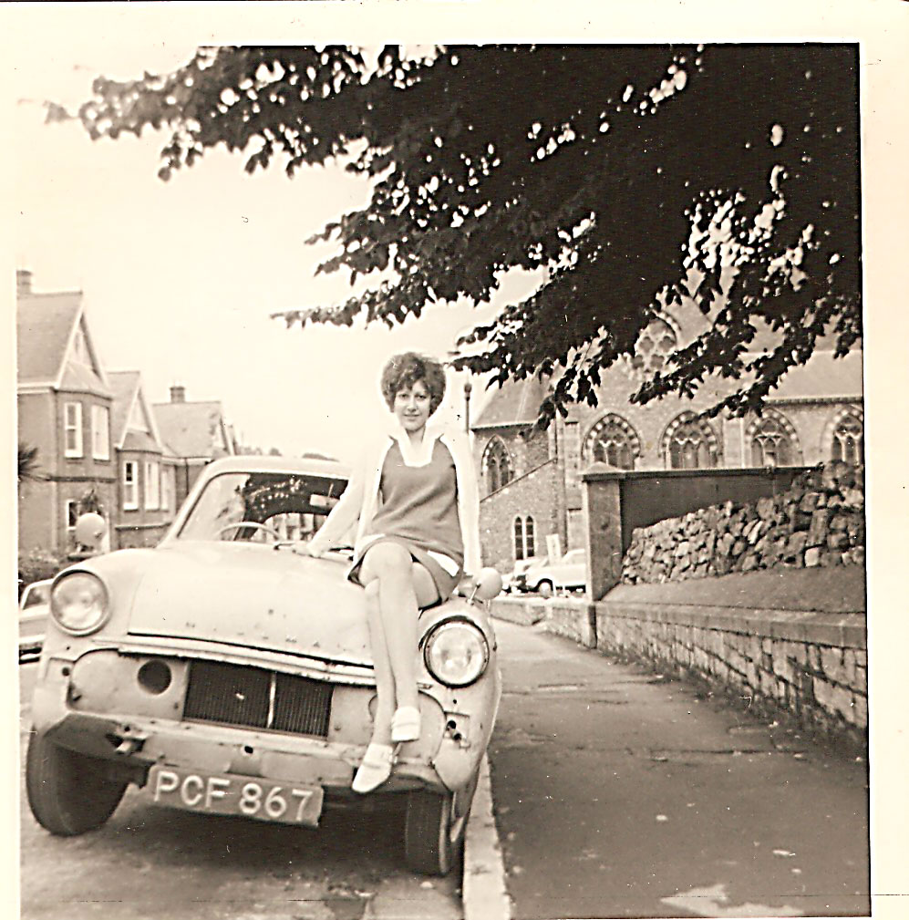 Mary on car