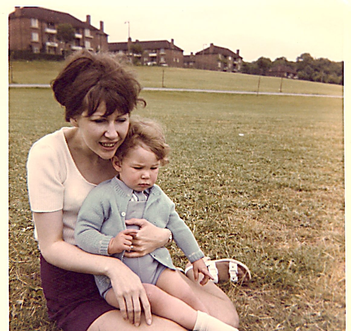 Mary with Colin opposite Minehead House